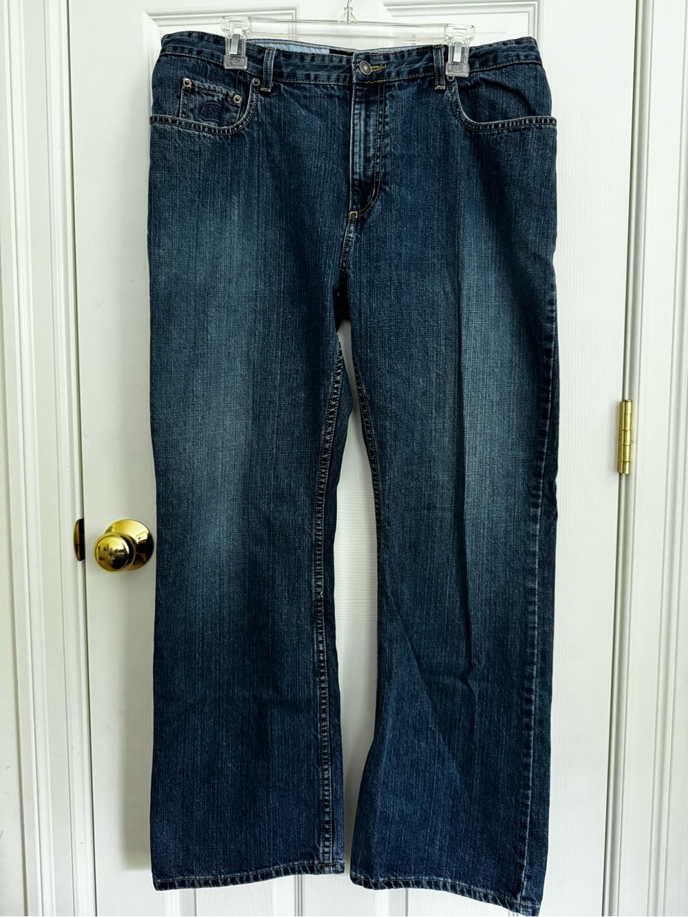 Men's Straight-Leg Jeans in Dark Blue Denim